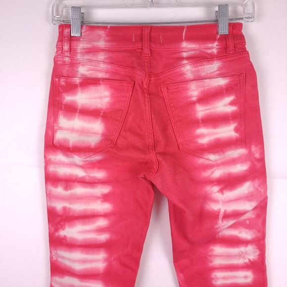 NWT DL1961 Florence Tie-Dye Pink Skinny Jeans Size 25 Raw Hem - Picture 6 of 9